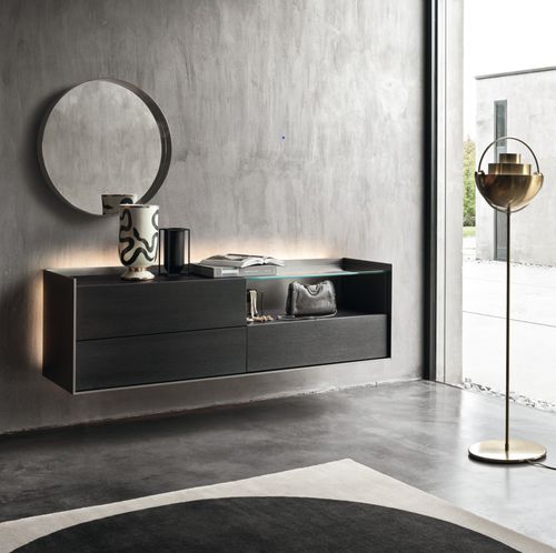 Wandmontiertes Sideboard - Cabaret 538 SX - SANGIACOMO - modern / Eiche / Holzfurnier
