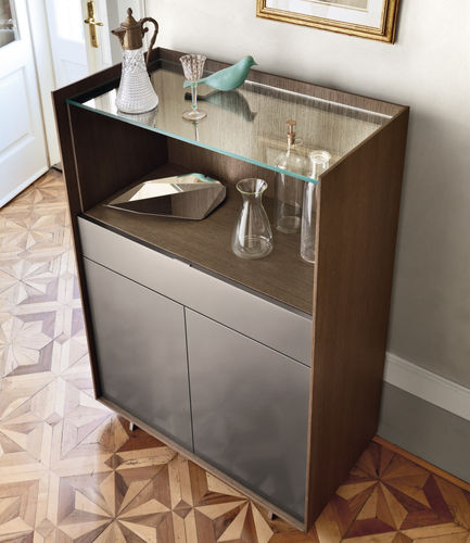 Moderner Barschrank - Cabaret 38C - SANGIACOMO - lackiertes Holz / Eiche / Holzfurnier