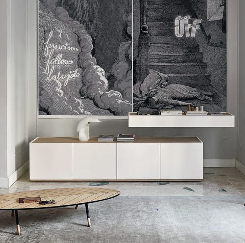 Modernes Sideboard - Cidori - SANGIACOMO - Eiche / Holzfurnier / mattlackiertes Holz