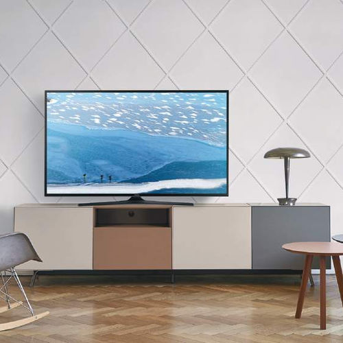 Modernes Fernsehmöbel - Domino Più 12P - SANGIACOMO - mit integriertem Stauraum / lackiertes Holz / lackiertes Aluminium
