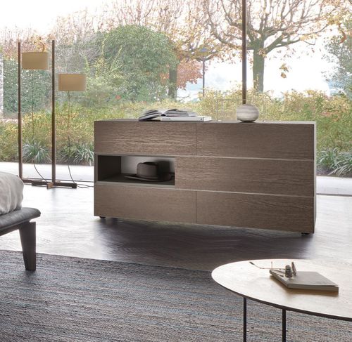 Modulare Kommode - Domino notte 19N sx - SANGIACOMO - modern / lackiertes Holz / Eiche