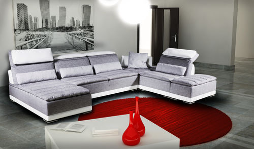 Ecksofa - CALIFORNIA - Nieri - modern / Stoff / mit neigbarer Rückenlehne