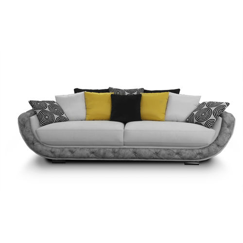 Sofa / Art Deco - LEONARDO - Nieri - Stoff / Leder / mit abnehmbarem Kissen