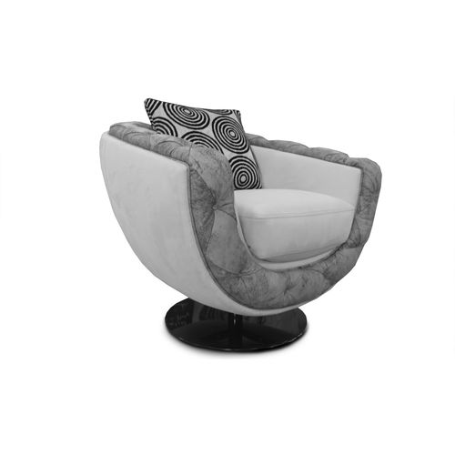 Sessel / Art Deco - LEONARDO - Nieri - Leder / Stoff / drehbar
