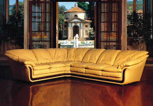 Ecksofa - CORNICHE - Nieri - klassisch / Leder / gelb
