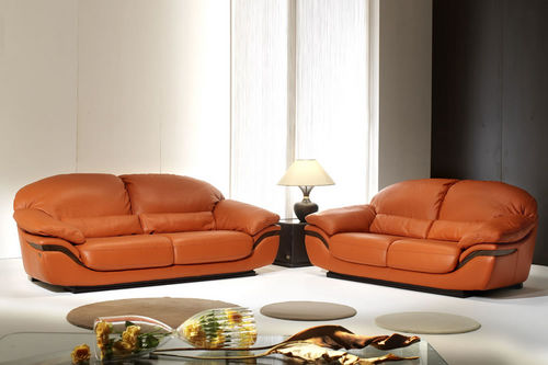 Klassisches Sofa - ZEN - Nieri - Leder / orange / Zweisitzer