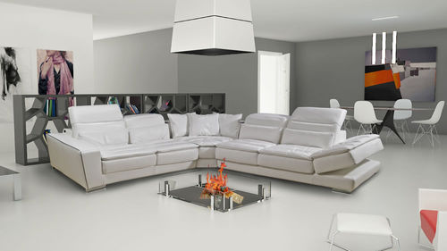 Ecksofa - LUIS - Nieri - modern / Leder / schrägstellbar