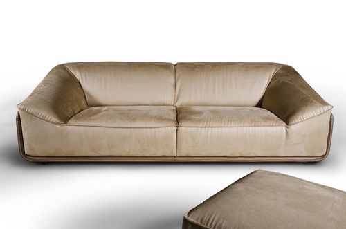 Modernes Sofa - METROPOLITAN - Nieri - Stoff / Leder / beige