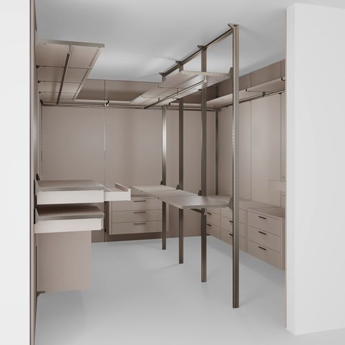Moderner begehbarer Kleiderschrank - MULTIMED004 - PESCAROLLO - lackiertes Aluminium / lackiertes Holz / maßgefertigt