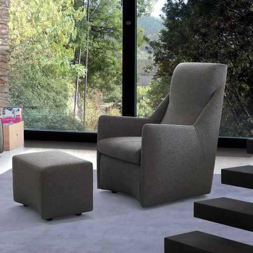 Moderner Sessel - MULTIBED - Pol 74 - Leder / Stoff / mit Fußstütze