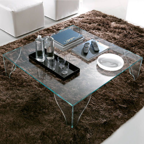 Moderner Couchtisch - T16.SIPARIO - XABITAre - Hartglas / Gestell aus Hartglas / rechteckig