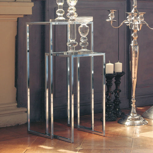 Moderner Säulenfuß - T111.CORNER - XABITAre - Eisen / aus verchromtem Metall / Glas