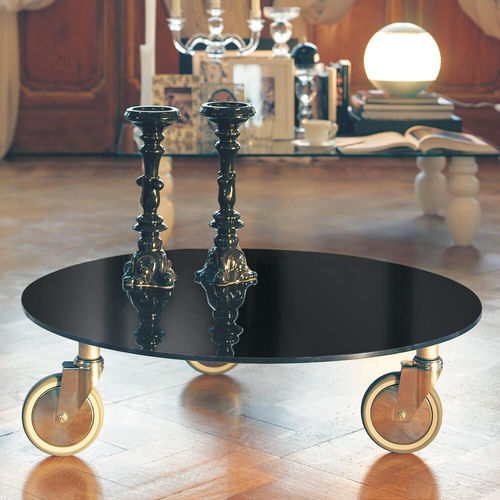 Moderner Couchtisch - DL900.ATENE - XABITAre - Glas / Gestell aus verchromtem Stahl / rund