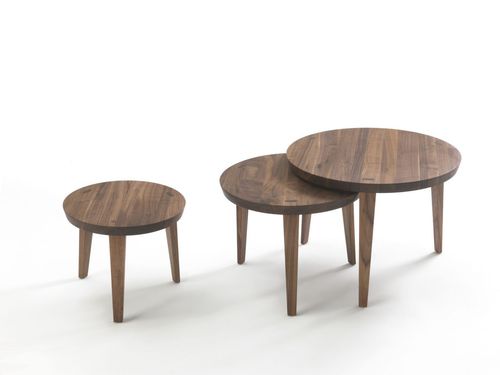 Moderner Satztisch - TAO - RIVA 1920 - Massivholz / Gestell aus Massivholz / rund