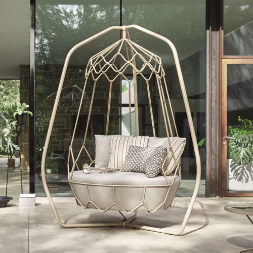 Moderner Sessel - GRAVITY - Roberti Rattan - Stoff / Polyester / Edelstahl