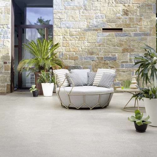 Moderner Sessel - GRAVITY - Roberti Rattan - Stoff / Polyester / Edelstahl