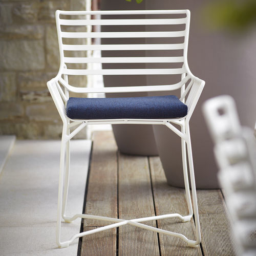 Moderner Gartenstuhl - HAMPTONS GRAPHICS - Roberti Rattan - für Außenbereich / Aluminium / Stoff