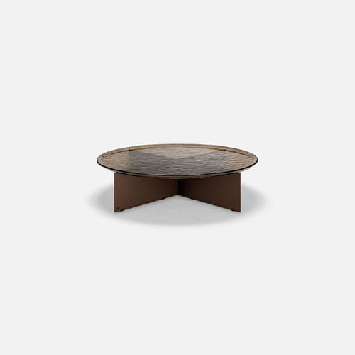 Moderner Couchtisch - KIO - Rolf Benz Ag & KG - Glas / Stahl / Gestell aus Glas