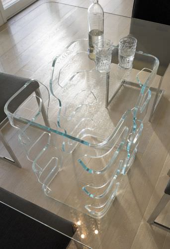 Moderner Esstisch - GLENN - ANTONELLOITALIA - Glas / Hartglas / rechteckig