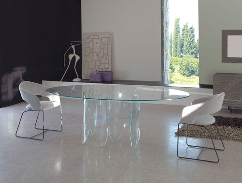 Moderner Esstisch - SIDNEY - ANTONELLOITALIA - Glas / Hartglas / oval