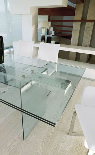 Moderner Esstisch - MIAMI - ANTONELLOITALIA - Glas / Hartglas / rechteckig