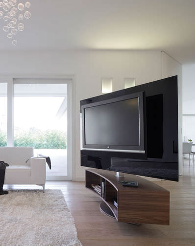 Modernes Fernseh-Sideboard - ODEON - ANTONELLOITALIA - schwenkbar / Holz / Glas