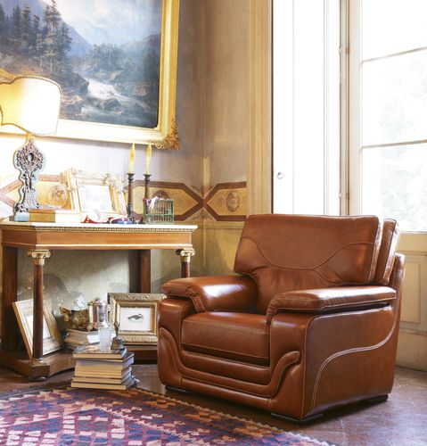 Traditioneller Sessel - TANCREDI - SAN MARCO - Leder / braun / für Wohnzimmer