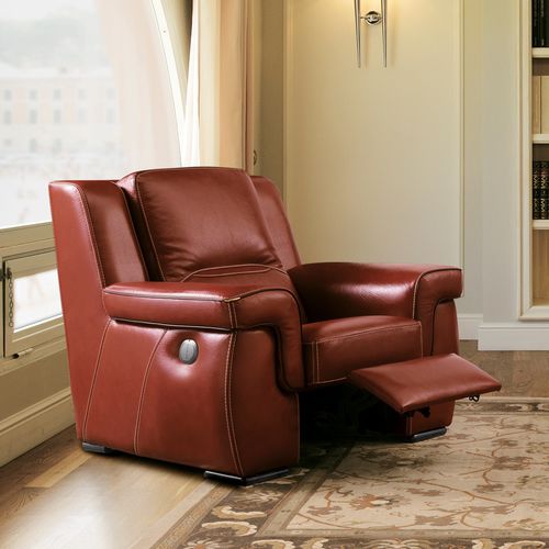 Moderner Sessel - JON - SAN MARCO - Leder / mit Fußstütze / braun