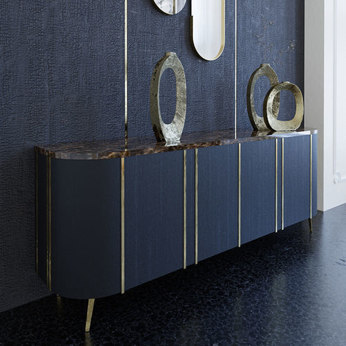 Modernes Sideboard - MOON - Scandal Home Couture - Metall / Leder / Marmor