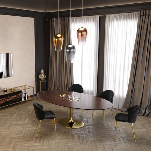 Moderner Esstisch - MOON YOUNG - Scandal Home Couture - Holz / Marmor / Gestell aus Metall