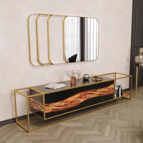 Modernes Sideboard - MOON FLAVE - Scandal Home Couture - lackiertes Holz / Keramik / braun