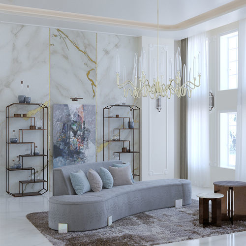 Halbrundes Sofa - MOON SILHOUETTE - Scandal Home Couture - modern / Samt / ohne Armlehnen