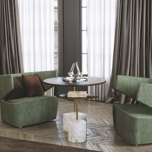Moderner Beistelltisch - Blob - Scandal Home Couture - Macassar-Ebenholz / Gestell aus Marmor / rund