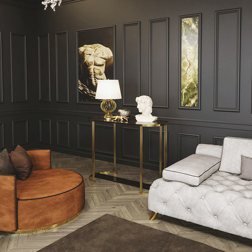 Moderner Konsolentisch - Moon - Scandal Home Couture - Marmor / Gestell aus Metall / oval
