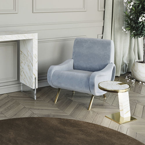 Moderner Beistelltisch - Rialto - Scandal Home Couture - Marmor / Gestell aus Marmor / rund