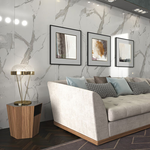 Moderner Beistelltisch - INTRIGUE - Scandal Home Couture - Holzfurnier / Glas / Leder