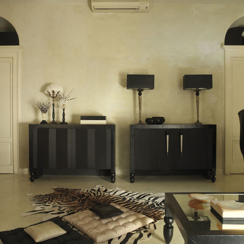 Modernes Sideboard - SINUOSA - Scandal Home Couture - Holz / Leder / Stoff