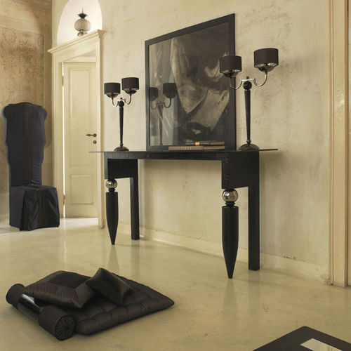 Moderner Konsolentisch - RIGHELLO - Scandal Home Couture - lackiertes Holz / Glas / Gestell aus Metall