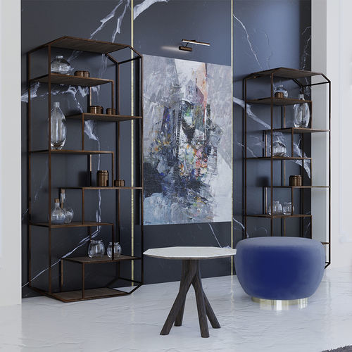 Modernes Bücherregal - Angle - Scandal Home Couture - Holz / lackiertes Metall / schwarz