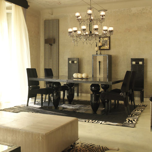 Moderner Esszimmerstuhl - SIAMO DONNE - Scandal Home Couture - für Wohnzimmer / Leder / Gestell aus Holz
