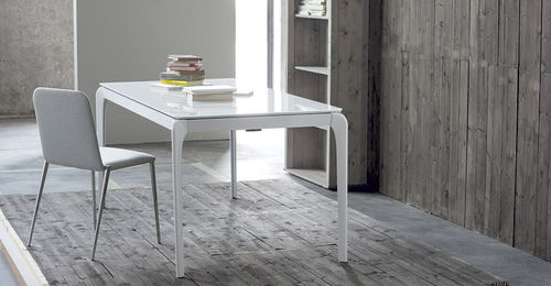 Moderner Tisch - ALUMEN - Sedit - lackiertes Glas / rechteckig