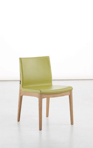 Moderner Stuhl - LULA - Sedit - Leder / Gestell aus Holz / Polster
