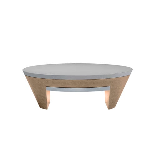 Moderner Couchtisch - Opus  - Sergio Villa Mobilitaly - Haifischleder / Gestell aus Holz / oval