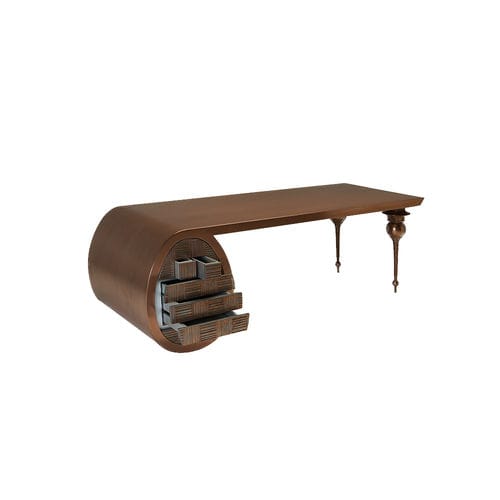 Bodenstehender Schreibtisch - Caos - Sergio Villa Mobilitaly - Stil / Holz / Gusseisen
