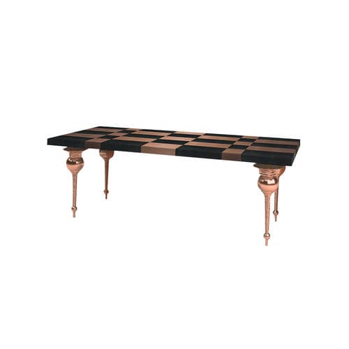 Stil-Esstisch - Costantino - Sergio Villa Mobilitaly - Holz / Gestell aus Bronze / rechteckig