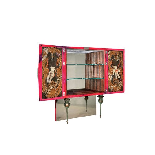 Stil-Barschrank - Costantino - Sergio Villa Mobilitaly - Holz / Kristall / Bronze