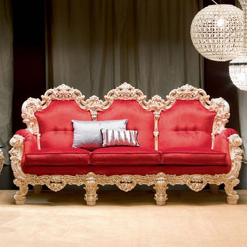 Stil-Sofa - ORFEO - Silik - Stoff / rot / Contract