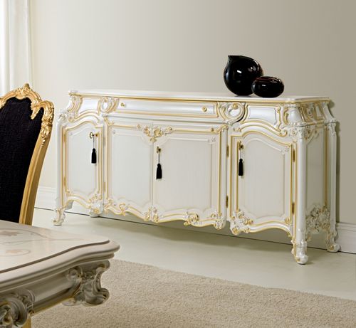 Stil-Sideboard - APOLLONIA - Silik - Holz / weiß