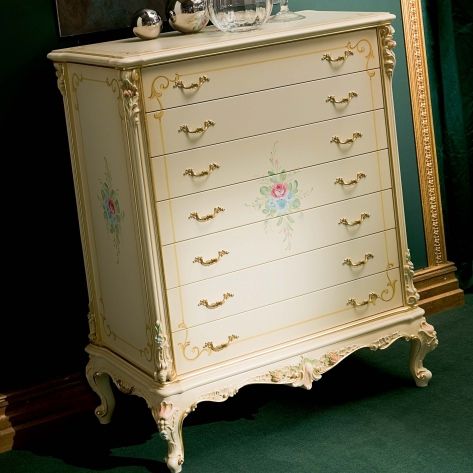 Stil-Chiffonnier - CALIPSO - Silik - lackiertes Holz / beige