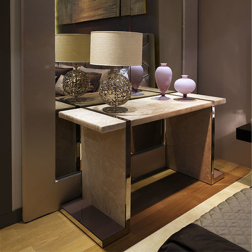 Moderner Konsolentisch - Vertigo - Siwa Soft Style Home - Leder / Gestell aus verchromtem Metall / Gestell aus Leder